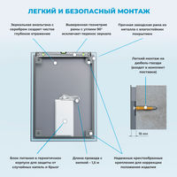 Зеркало Wellsee 7 Rays' Spectrum 172200840 с фоновой LED-подсветкой (50×65 см) — 8