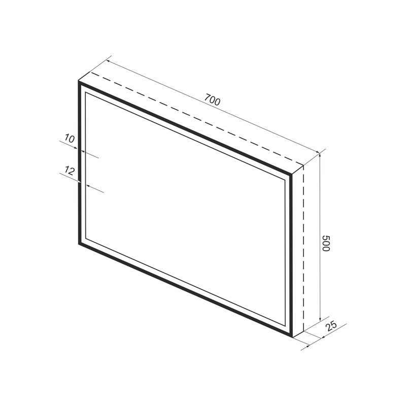 Зеркало Wellsee 7 Rays' Spectrum 172201190 с фронтальной LED-подсветкой (70×50 см)