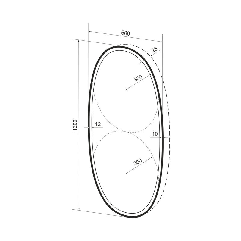 Зеркало Wellsee 7 Rays' Spectrum 172201640 с фронтальной LED-подсветкой (60×120 см)
