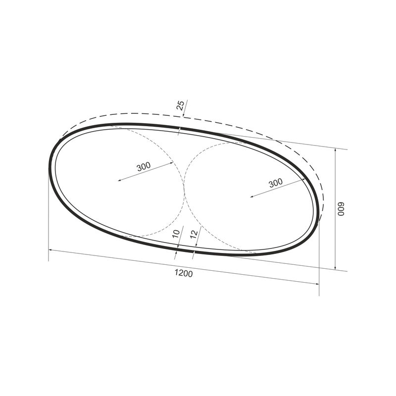 Зеркало Wellsee 7 Rays' Spectrum 172201650 с фронтальной LED-подсветкой (120×60 см)