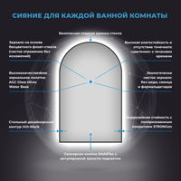 Зеркало Wellsee 7 Rays' Spectrum 172201710 60×90 см с фоновой LED-подсветкой — 4