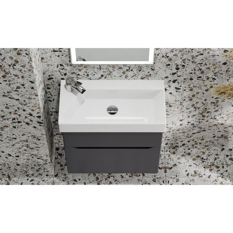 Тумба под раковину Raval Brik 55 подвесная Brk.01.55/P/A/RL антрацит