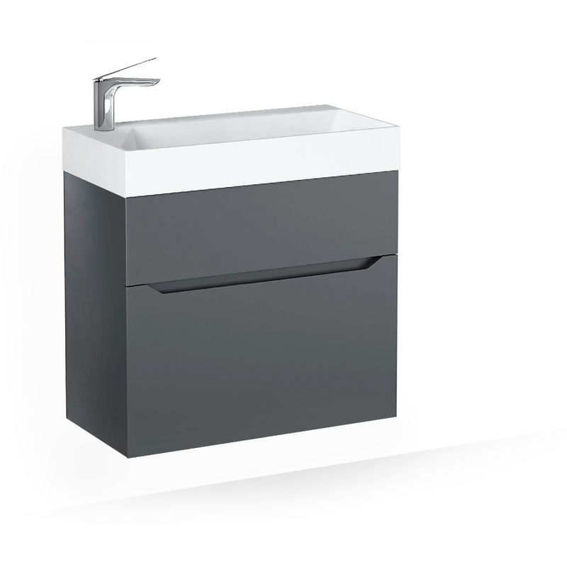 Тумба под раковину Raval Brik 55 подвесная Brk.01.55/P/A/RL антрацит