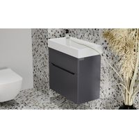 Тумба под раковину Raval Brik 55 подвесная Brk.01.55/P/A/RL антрацит — 2