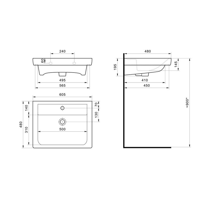Раковина Santek Тигода 60 см / 1.WH30.2.082
