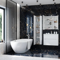 Шкаф с зеркалом для ванной BRIZ Эстель 80 221 02-28080-00 00 БЕЛ — 5