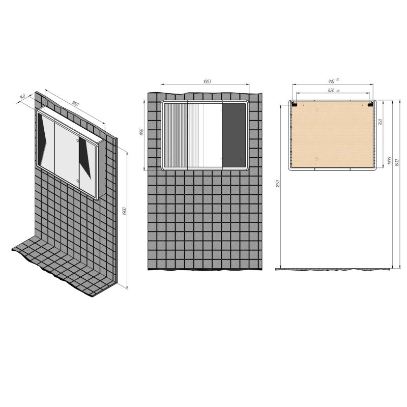 Шкаф с зеркалом для ванной BRIZ Эстель 100 221 02-28100-00 00 БЕЛ