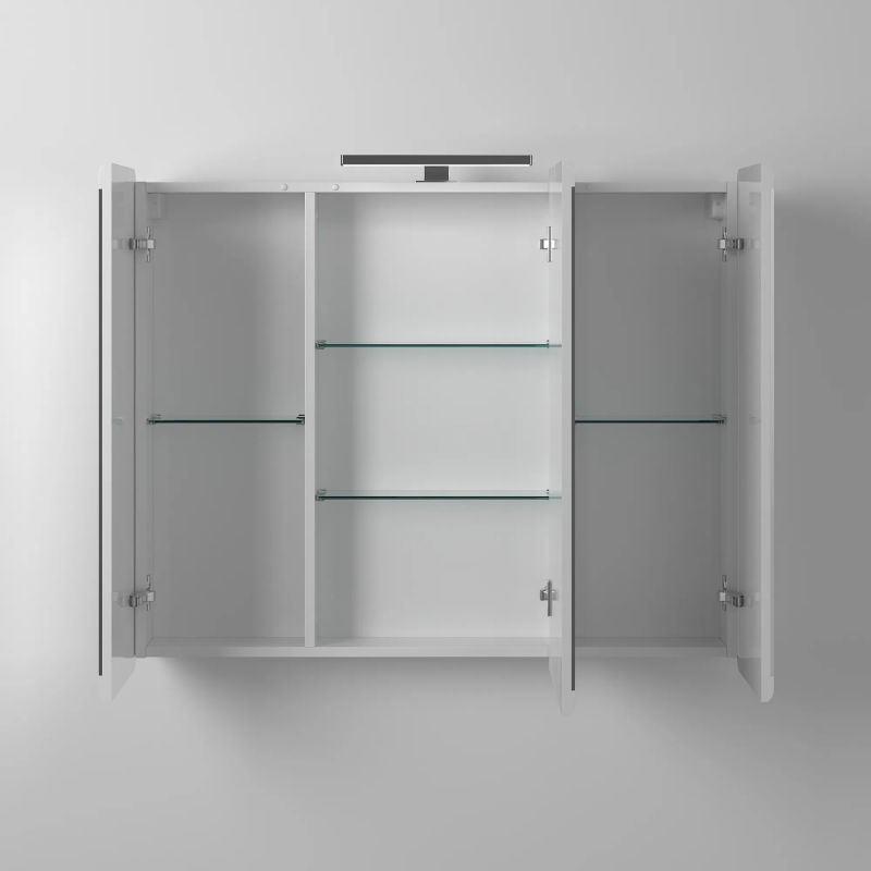 Шкаф с зеркалом для ванной BRIZ Эстель 100 221 02-28100-00 00 БЕЛ