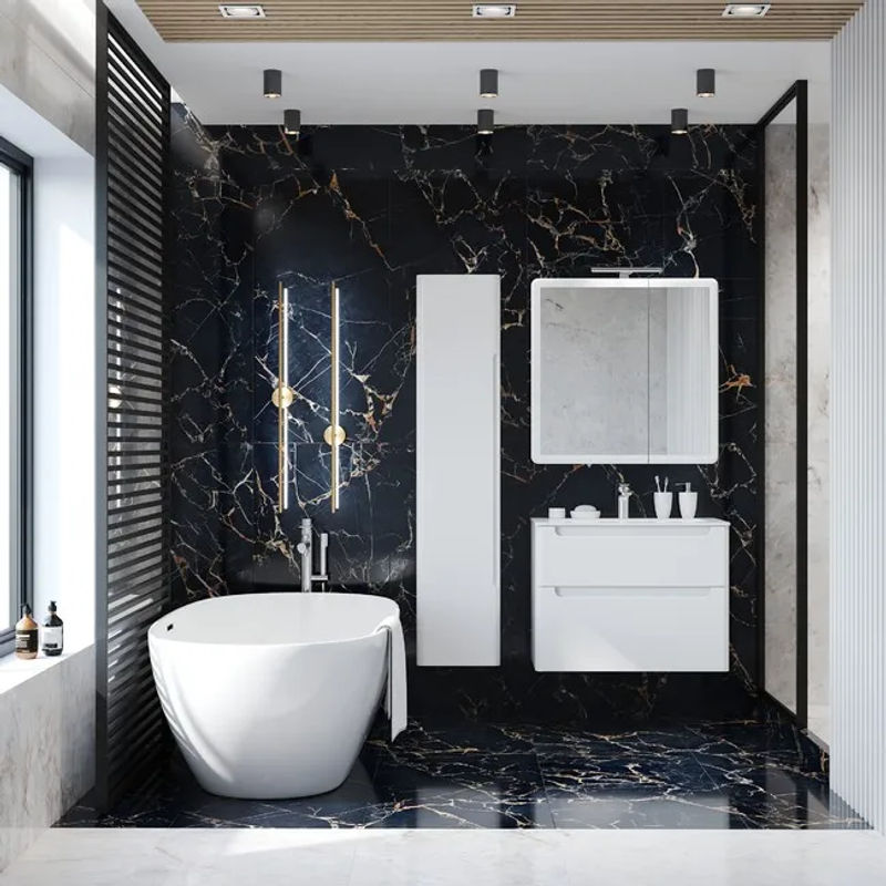 Тумба с раковиной BRIZ Эстель 70 подвесная + Прато / 221 03-18070-16 00 БЕЛ