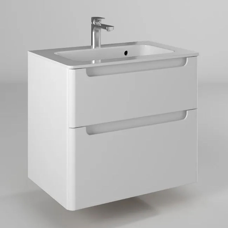 Тумба с раковиной BRIZ Эстель 70 подвесная + Прато / 221 03-18070-16 00 БЕЛ