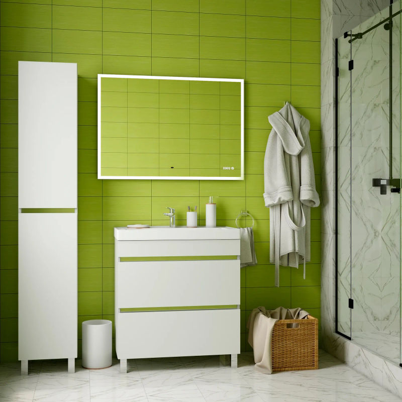 Зеркало BRIZ Элен классик 100×70 с подсветкой, подогревом, часами / 227 01-42100-00 00