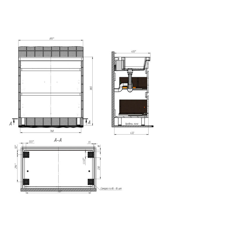 Тумба с раковиной BRIZ Элен классик 80 + Фостер / 227 03-08080-06 00 БЕЛ