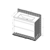 Тумба с раковиной BRIZ Элен классик 100 + Фостер / 227 03-08100-06 00 БЕЛ — 7