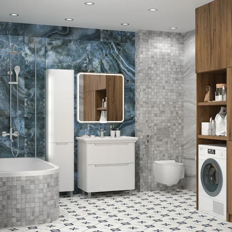 Тумба с раковиной BRIZ Альби 85 + Дуглас / 235 03-08085-14 00 БЕЛ