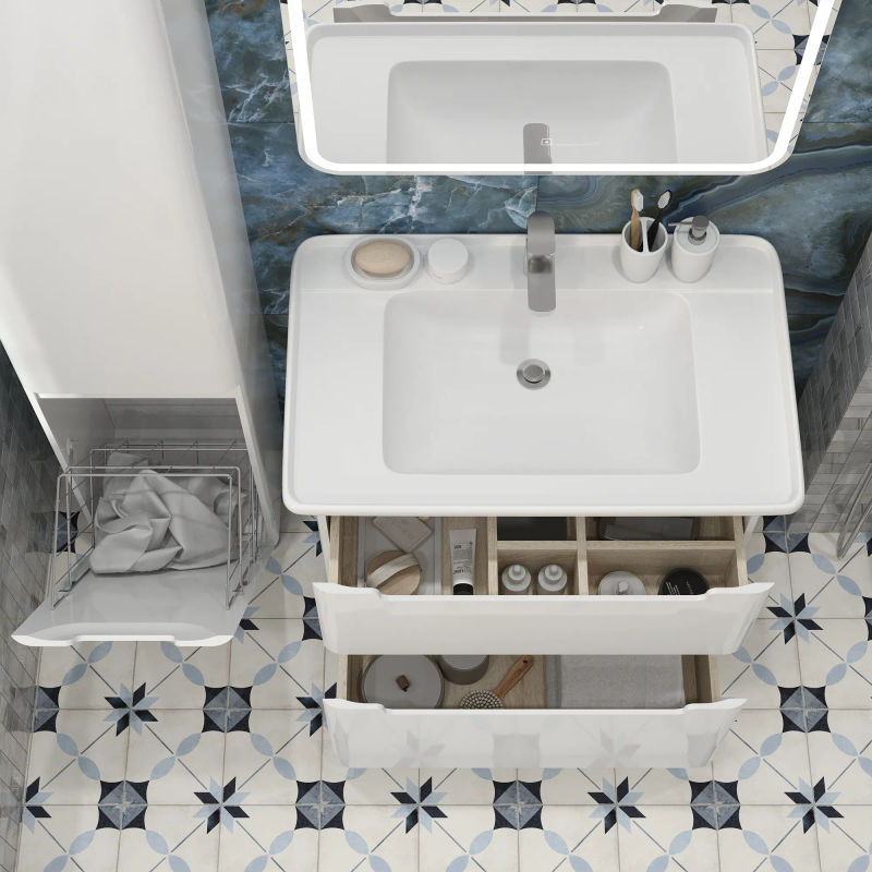 Тумба с раковиной BRIZ Альби 105 + Дуглас / 235 03-08105-14 00 БЕЛ