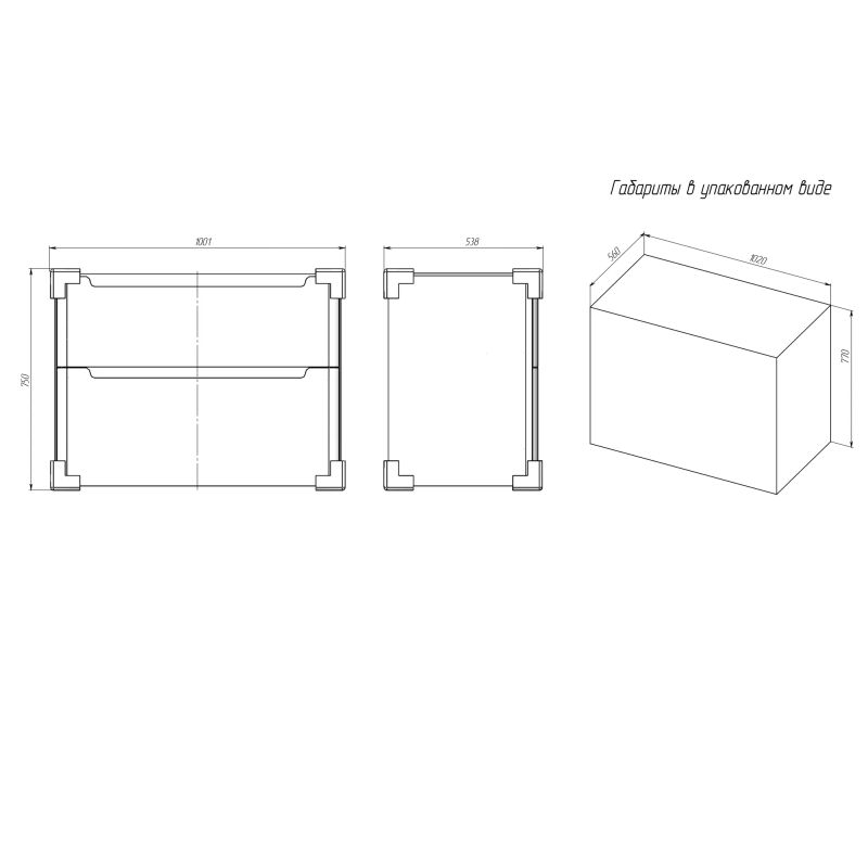 Тумба с раковиной BRIZ Альби 105 + Дуглас / 235 03-08105-14 00 БЕЛ