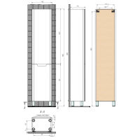 Шкаф-пенал для ванной BRIZ Альби 40 с б/к правый / 235 04-00к40-00 02 БЕЛ — 11