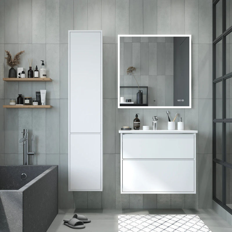 Шкаф-пенал для ванной BRIZ Монца 35 с б/к правый / 237 04-06к35-00 02 БЕЛ