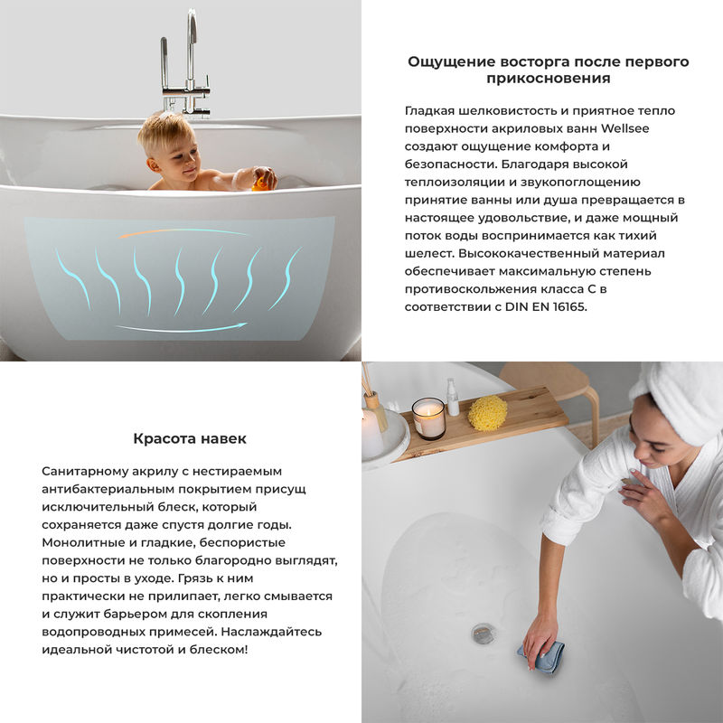 Акриловая ванна Wellsee Pour Plus 237101001 150×150 см цвет белый глянец отдельностоящая