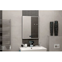 Зеркало BRIZ Берн 60×80 с подсветкой, подогревом и часами / 238 01-47060-00 00 — 4