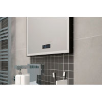 Зеркало BRIZ Берн 80×80 с подсветкой, подогревом и часами / 238 01-47080-00 00 — 4