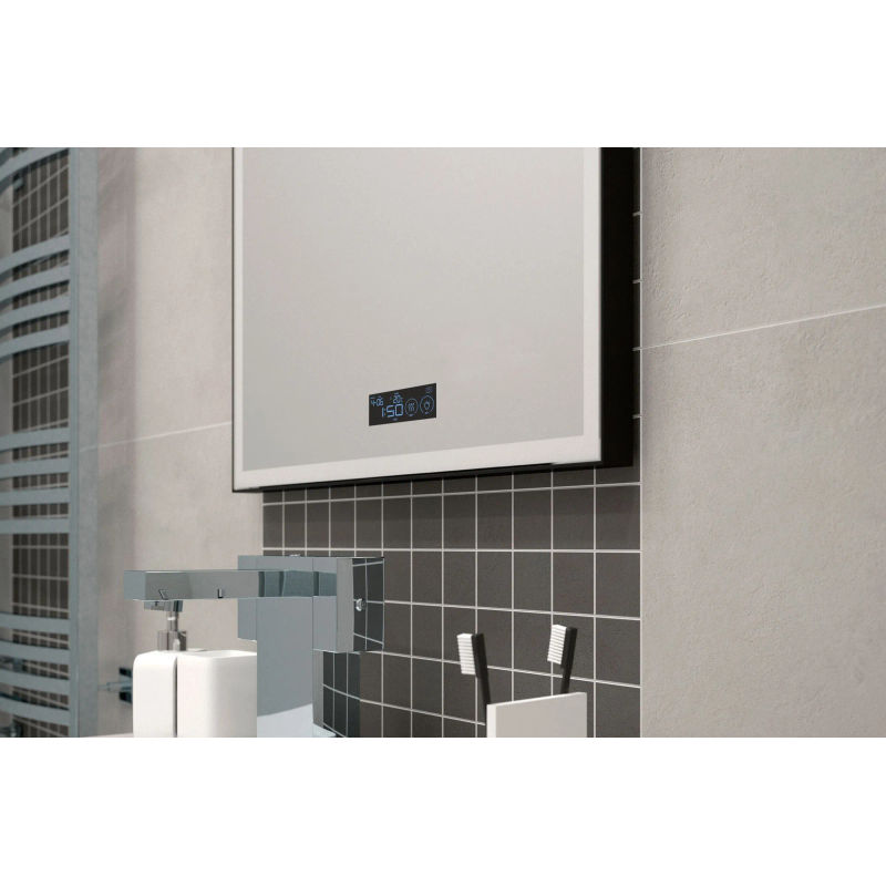 Зеркало BRIZ Берн 80×80 с подсветкой, подогревом и часами / 238 01-47080-00 00