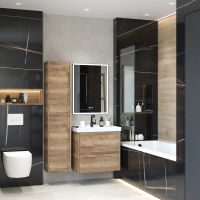 Зеркало BRIZ Берн 80×80 с подсветкой, подогревом и часами / 238 01-47080-00 00 — 6