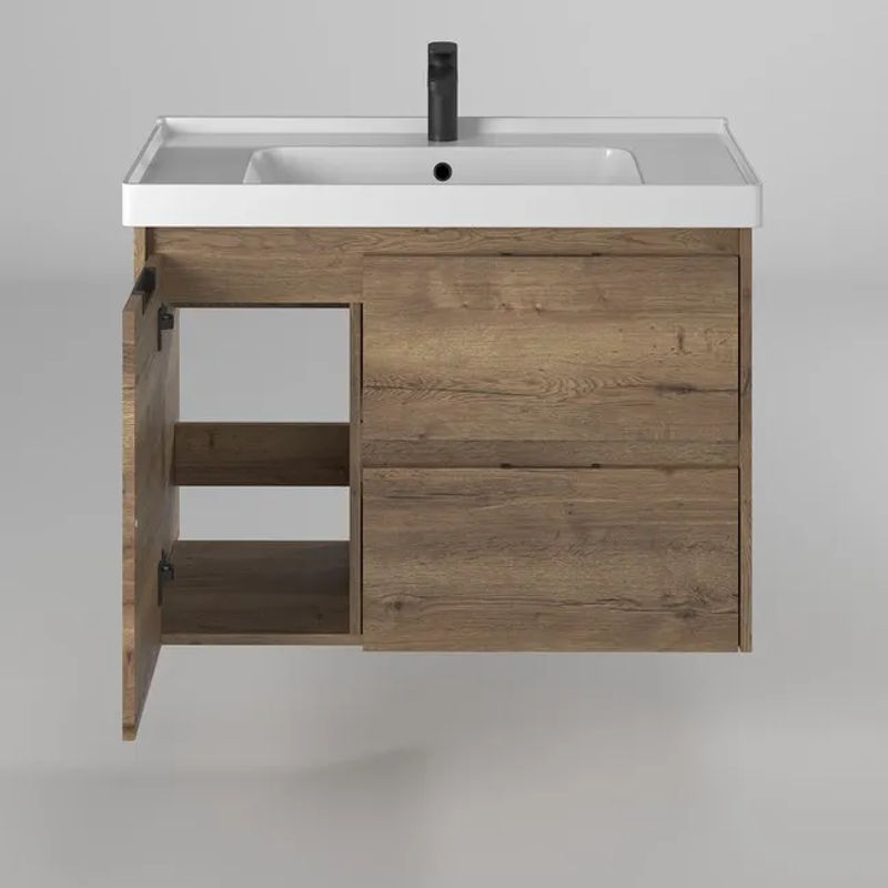 Тумба с раковиной BRIZ Берн 90 + Грэйс / 238 03-20090-15 00 ВЕЛ дуб веллингтон табак