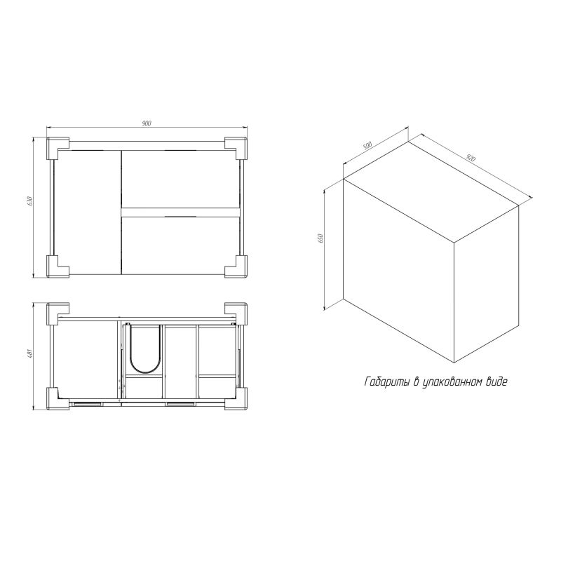 Тумба с раковиной BRIZ Берн 90 + Грэйс / 238 03-20090-15 00 ВЕЛ дуб веллингтон табак