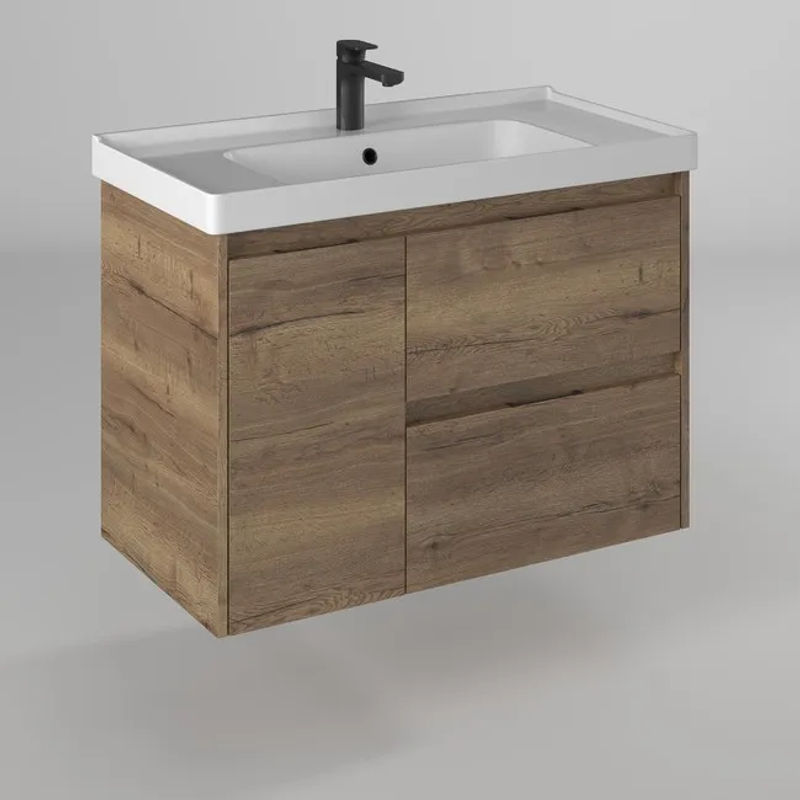 Тумба с раковиной BRIZ Берн 90 + Грэйс / 238 03-20090-15 00 ВЕЛ дуб веллингтон табак