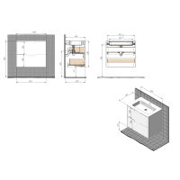 Тумба с раковиной BRIZ Прато 70 + Прато / 240 03-18070-16 00 БЕЛ — 8