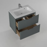 Тумба с раковиной BRIZ Прато Грэй 70 + Прато / 240 03-18070-16 00 ГР темно-серый матовый — 2