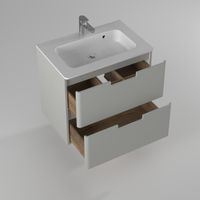 Тумба с раковиной BRIZ Прато Лайт 70 + Прато / 240 03-18070-16 00 ЛТ светло-серый матовый — 2