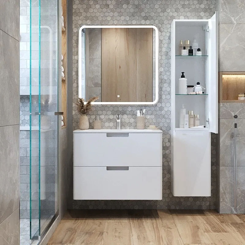 Тумба с раковиной BRIZ Прато 80 + Прато / 240 03-18080-16 00 БЕЛ