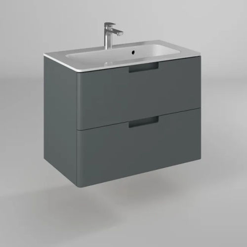 Тумба с раковиной BRIZ Прато Грэй 80 + Прато / 240 03-18080-16 00 ГР темно-серый матовый