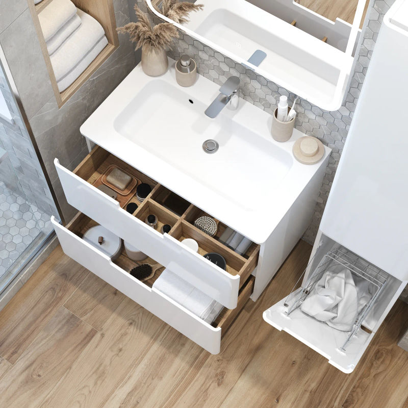 Тумба с раковиной BRIZ Прато 100 + Прато / 240 03-18100-16 00 БЕЛ