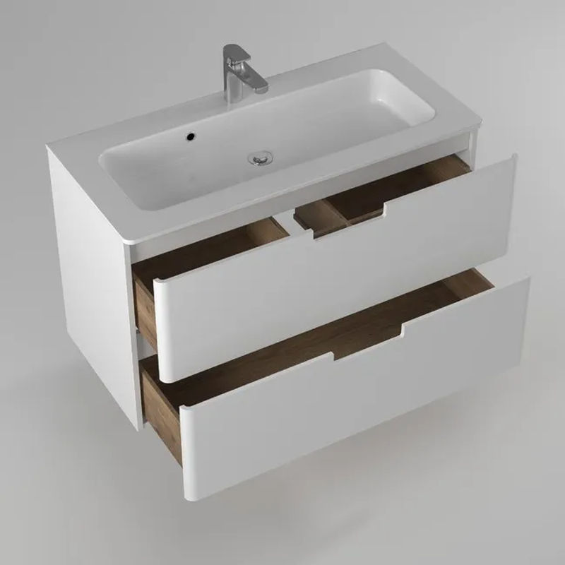 Тумба с раковиной BRIZ Прато 100 + Прато / 240 03-18100-16 00 БЕЛ