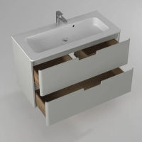 Тумба с раковиной BRIZ Прато Лайт 100 + Прато / 240 03-18100-16 00 ЛТ светло-серый матовый — 2