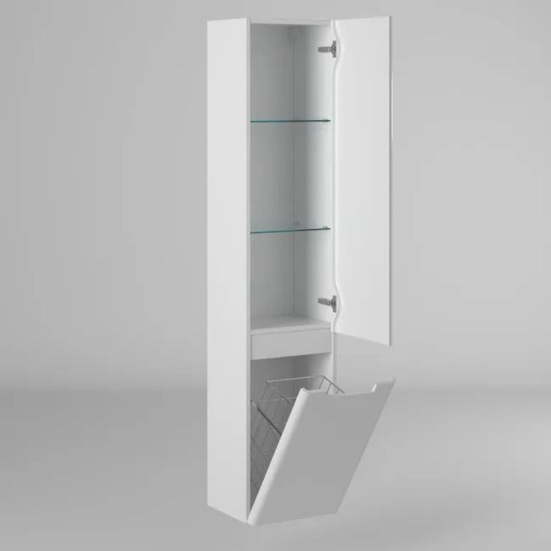 Шкаф-пенал для ванной BRIZ Прато 35 с б/к правый / 240 04-06к35-00 02 БЕЛ