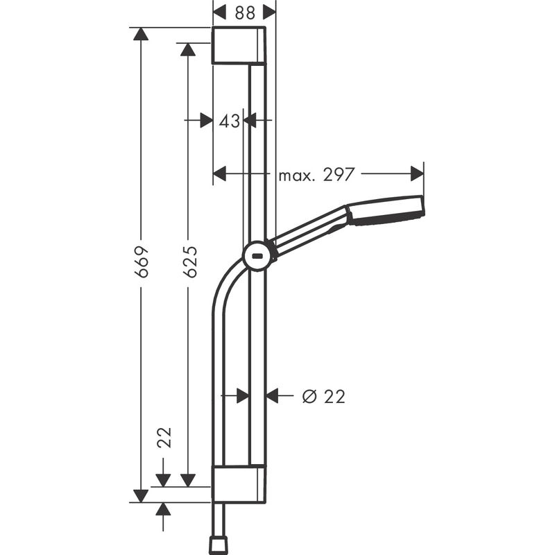 Душевой гарнитур Hansgrohe Pulsify Relaxation 105 3jet Isiflex 160 см 24160670 матовый черный