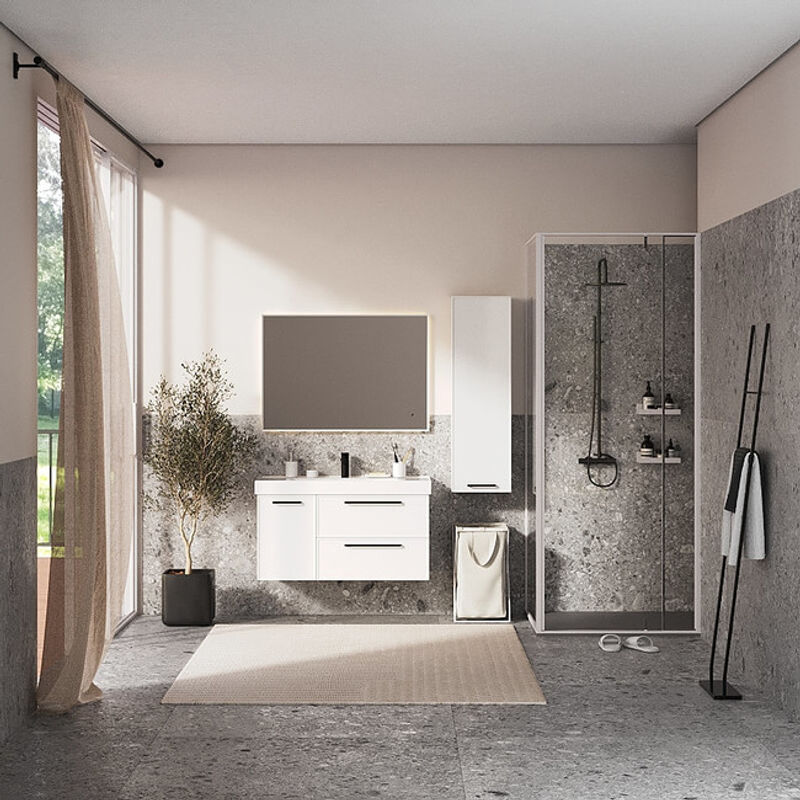 Зеркало BRIZ Кватро 100×70 с подсветкой ореол и подогревом / 243 01-52100-00 00 (белый матовый)