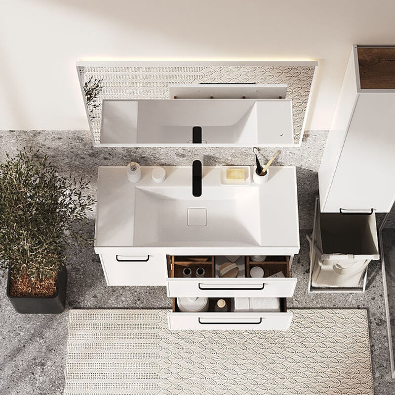 Зеркало BRIZ Кватро 100×70 с подсветкой ореол и подогревом / 243 01-52100-00 00 (белый матовый)