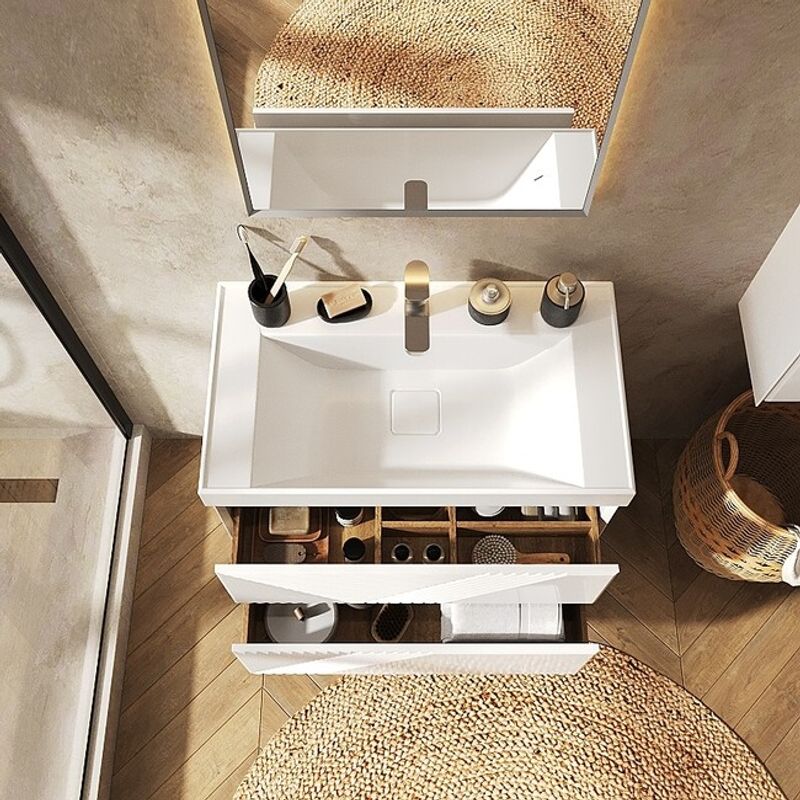 Зеркало BRIZ Кодэ 60×80 с подсветкой ореол и подогревом / 243 01-54060-00 00 (темно-серый матовый)