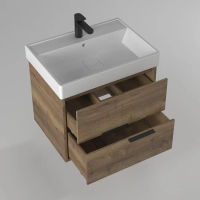 Тумба с раковиной BRIZ Тесо 65 подвесная + Вилис / 243 03-18065-17 00 ВЕЛ дуб веллингтон табак — 2