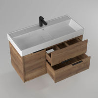 Тумба с раковиной BRIZ Тесо 100 подвесная + Вилис / 243 03-20100-17 00 ВЕЛ дуб веллингтон табак — 2