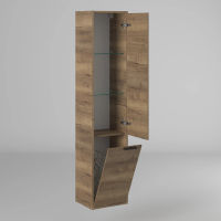 Шкаф-пенал для ванной BRIZ Тесо 35 с б/к правый / 243 04-06к35-00 02 ВЕЛ дуб веллингтон табак — 2