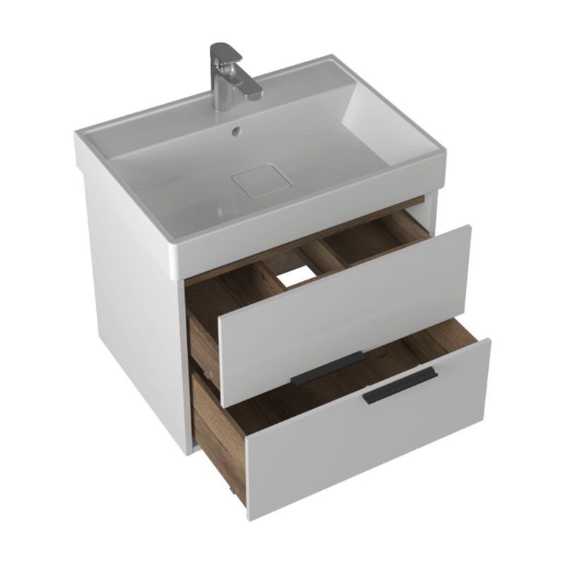 Тумба с раковиной BRIZ Сохо 65 подвесная + Вилис / 244 03-18065-17 00 БЕЛ