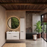 Тумба с раковиной BRIZ Сохо 100 подвесная + Вилис / 244 03-20100-17 00 БЕЛ — 4