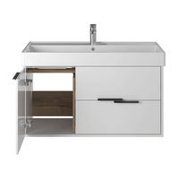 Тумба с раковиной BRIZ Сохо 100 подвесная + Вилис / 244 03-20100-17 00 БЕЛ — 2