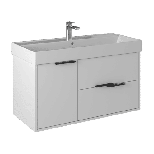 Тумба с раковиной BRIZ Сохо 100 подвесная + Вилис / 244 03-20100-17 00 БЕЛ